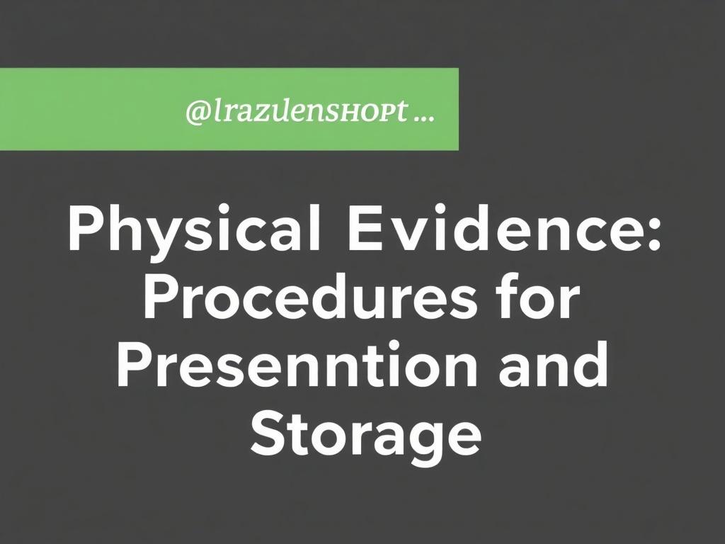 Вещественные доказательства: порядок представления и хранения