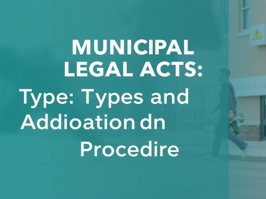 Муниципальные правовые акты: виды и порядок принятия