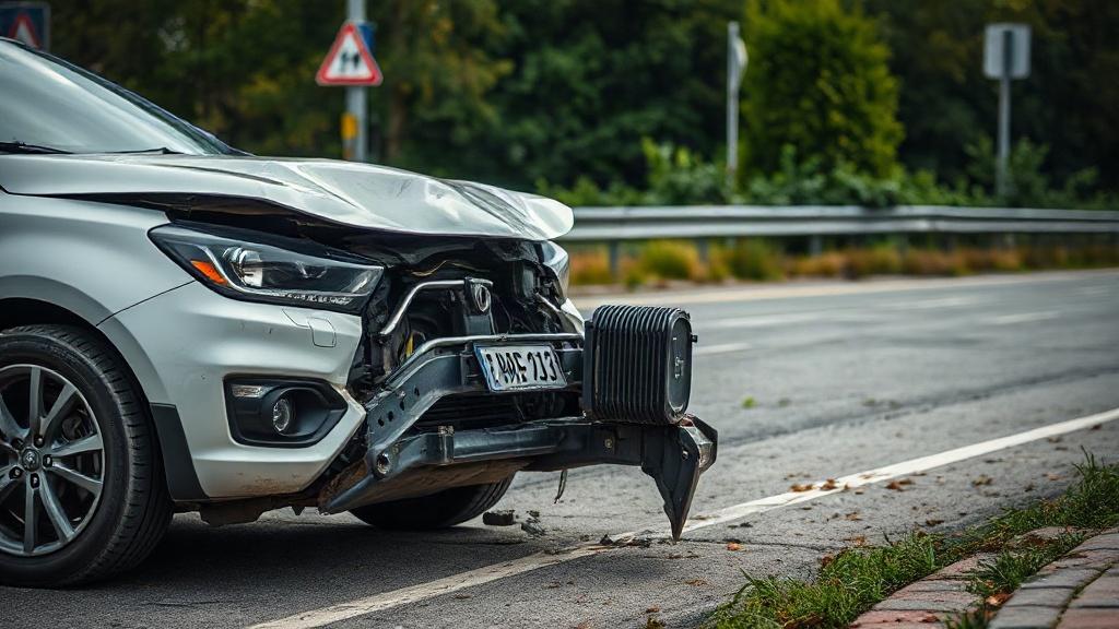 a car after a road traffic accident a car after a road traffic accidentфото